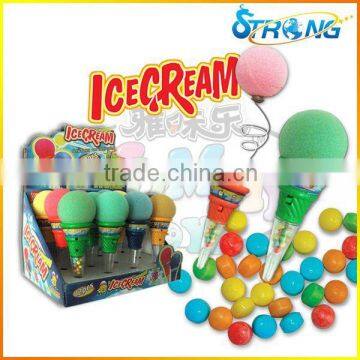 Hot Selling Plastic toys novelty ejection toy ice cream toys withsweet candy for kids