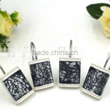 Polyresin Shower Curtain Hooks With Blue Gem photo-3