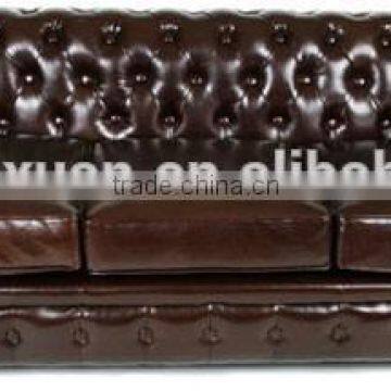 Luxury brown leather hotel sofa XY3469