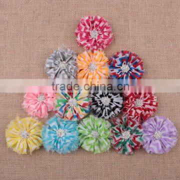 bulk price chevron hair flower !cute girl large hair flower clips ! CB-3272