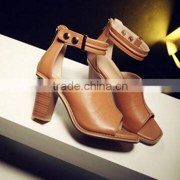 fashion ankle strap and peep toe ladies high heel shoes                        
                                                Quality Choice