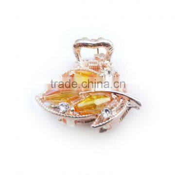 Leaf Design Bling Glass Stones & Stones Hair Claw