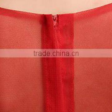 Women's Red V-Neck Print Floor-Length Dress photo-5