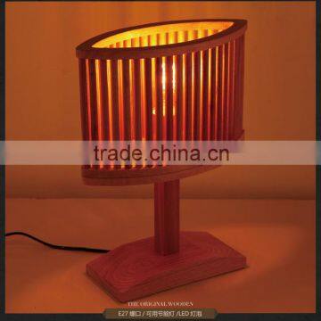 Handmade Craft Art Wood Modern Table Lamp for Bedroom Decor photo-5