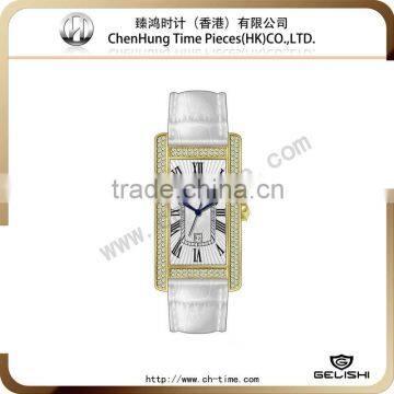 High quality antique vogue diamond geneva quartz watch water resistant woman bracelet watch