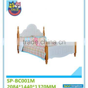 Wooden Single Bed White-wash Bed For Kids#BC001M