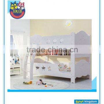 Wooden Bunk Beds White Finish Kids Bunk Bed