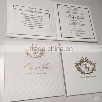 gorgeous hardcover book style invitation for ur special wedding day with embossed