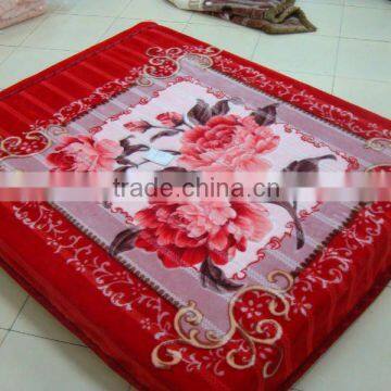 100% Polyester Printed &carved Double Blanket