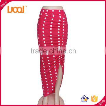 2016 Online Wholesales Maxi Wear Sweet Latest Long Dot Skirt Desgin Sexy Women Skirt