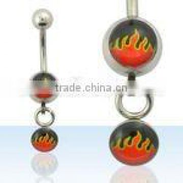 double dangling flame logo balls