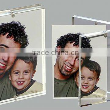 Customize acrylic photo frame with menu holder pmma magnetic photo frame 4x6 inch