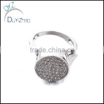 Silver Ring Platinum Plated Round CZ Cut Diamond Rings Cute Ring