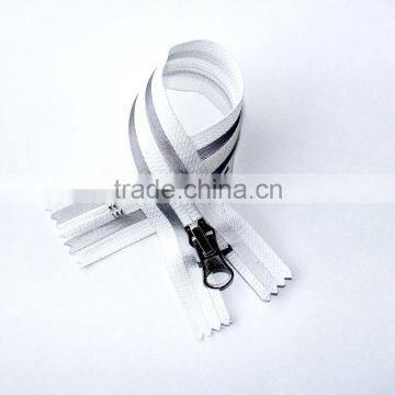 White Nylon Zipper With Metal Puller photo-4