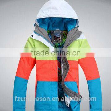 Colorful stripe ski jackets