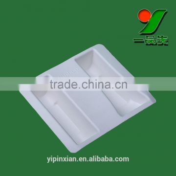 Customized Thermoforming biodegradable blister packing,Composable bagasse pulp molded packaging tray for cosmetics