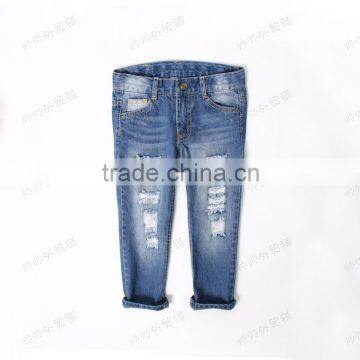 destroyed funky denim jeans pants baby disdressed jeans denim hot pants trousers kids biker jeans