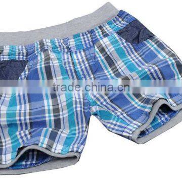 rib waistband China manufacturer kidswear summer boys plaid shorts boys bermuda