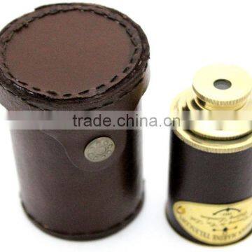 BRASS NAUTICAL VINTAGE TELESCOPE - HANDHELD TELESCOPE WITH LEATHER BOX 12233