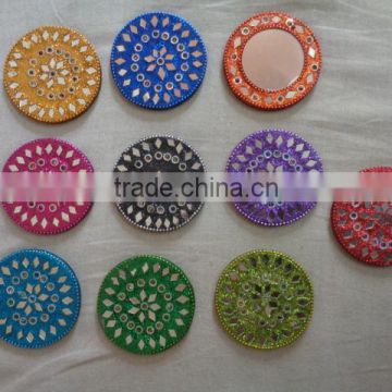 lac beaded pocket mirrors from india