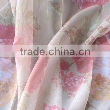 2015 cheap polyester voile printed sheer curtain fabric