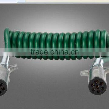 High-current Green PVC flexible OFC Spiral trailar Cable made in China OEM