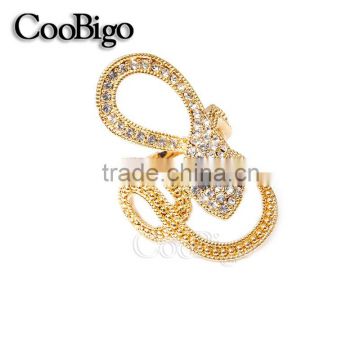 Fashion Jewelry Zinc Alloy Snake Rhinestone Ring Unisex Men Ladies Party Show Gift Dresses Apparel Promotion Accessories