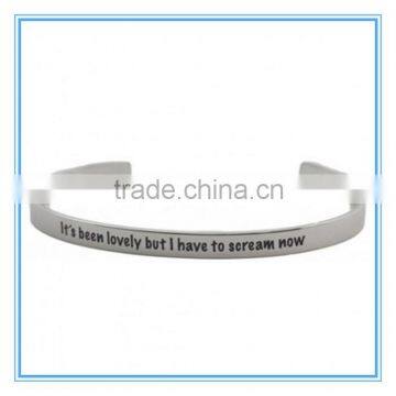 I Have to Scream Now stainless steel Cuff Bracelet