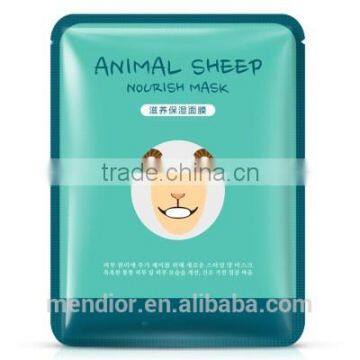 Mendior Animal Sheep printing facial mask Goat Milk moisturizing funny face mask OEM/ODM