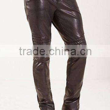 BIKER STRAIGHT LEATHER MENS PANT Straight leg