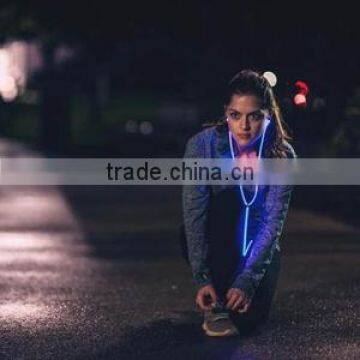 shenzhen Flash cable Glowing El earphone with microphone