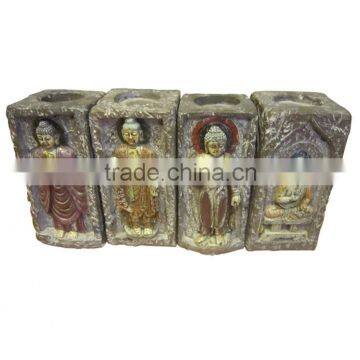 Wholsale antique Tibet buddha candle holder ,resin candle holder