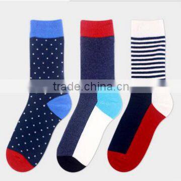 supplier custom colorful polka dots men's tube crew socks wholesale middle calf happy sock