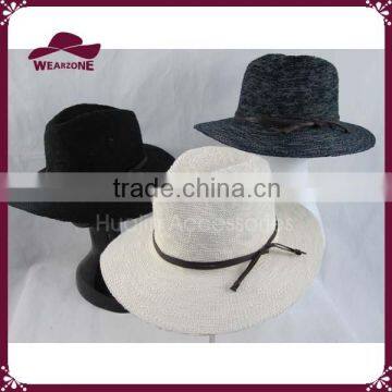 Knit Fedora Trilby Panama Wide Brim Dress Church Hat