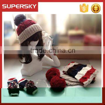 V-198 Crochet winter warming sweet hat scarf gloves set /winter scarf/cute hat/warmer gloves