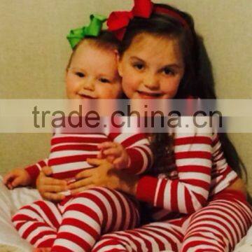 Christmas Striped Pajamas/ Organic Cotton Pajamas/red Stripe photo-2