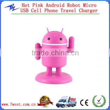 Android Robot USB Universal Charger Mobile Phone USB Travel Charger for iphone 5