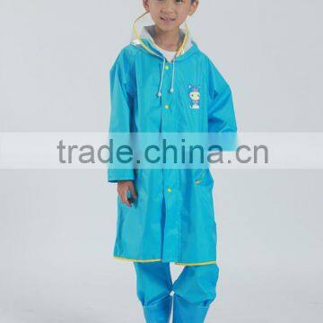 210T polyester fabric with PU coating children environmental kids non-toxic waterproof windproof raincoat