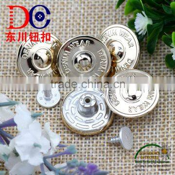 2016 20mm Shiny Gold Metal Custom Enboss Button for Denim photo-3