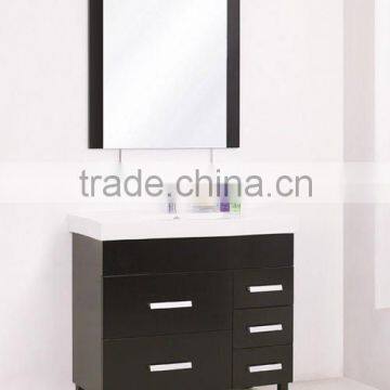 simple bathroom vanity cabinet with high gloss sparkle painting and resin basin