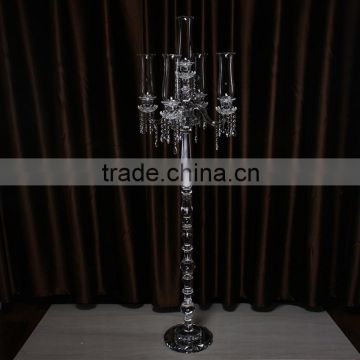 Hot selling tall 5 arms crystal candelabra for sale used