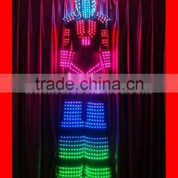 Programmed LED Stilt walker Robot, RF remote LED skywalker costume