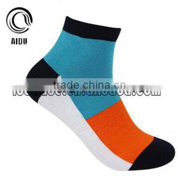 2014 Wholesale Tube Blue Men Cotton Colored Custom Color Matching Ankle Socks