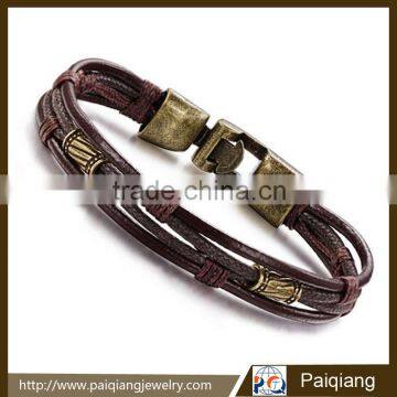 Personalized wholesale men's vintage leather bracelet