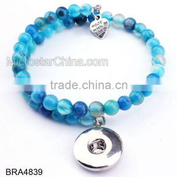 Hot New Products for 2015 With Snap Button Charm Colorful Bead Bracelet DIY Handmade Bracelet