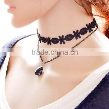 2016 IN STOCK Woman Hot Sexy Tassel double layer chocker Necklace