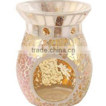 Gold and silver color mosaic glass oil burner