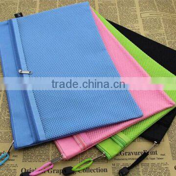 Colorful Waterproof Document Zipper Bag / Mesh Bag