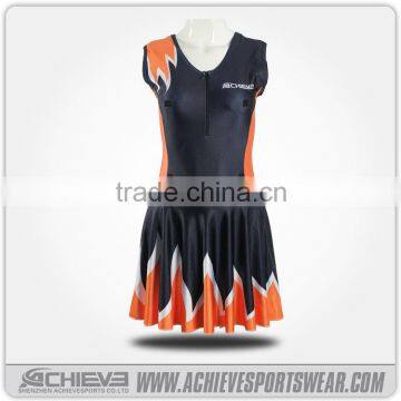 adult cheerleader costume/custom design sublimation 100% lycra cheerleading dresses