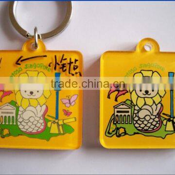 Clear acrylic keyrings with Cartoon design